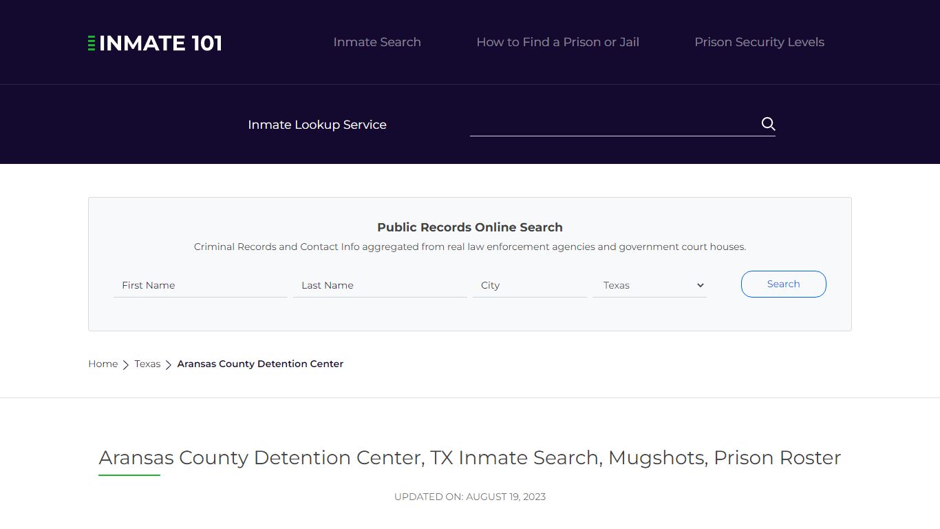 Aransas County Detention Center, TX Inmate Search, Mugshots, Prison Roster